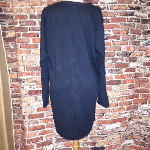 J Jill  Women's  Cardigan Sweater Lingline Duster SIZE XL Black - Picture 4 of 7